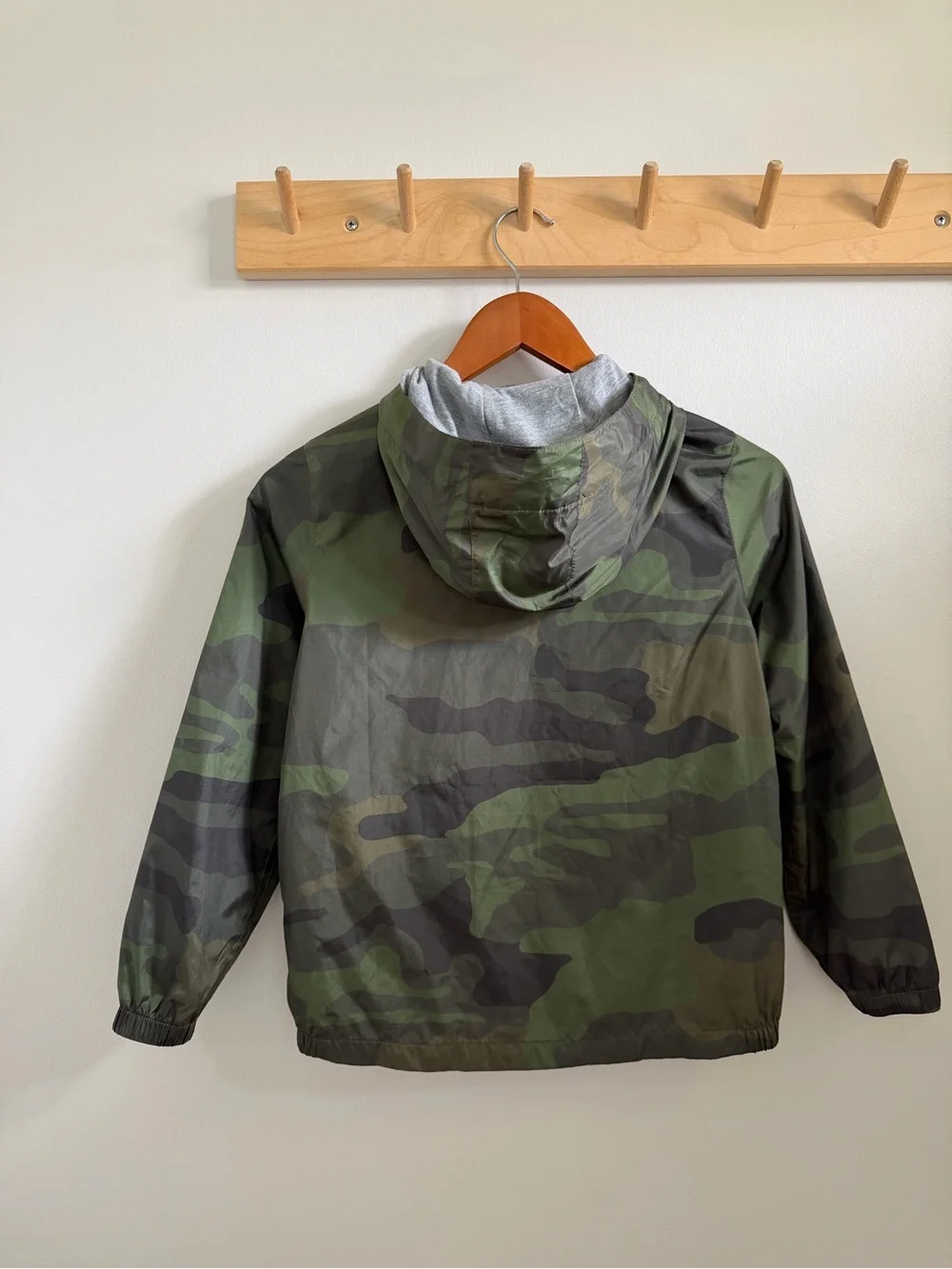 GAP Kids Camo Hooded Windbreaker Jacket - Green